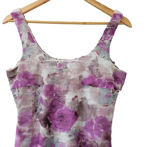 𝅺TANGO Mango Ruffled Rag Scoop Cut Midi Dress - Picture 5 of 9